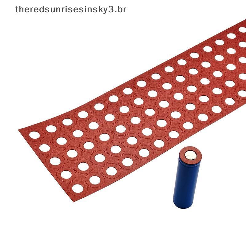 TSBR 200pcs 18650 Anel De Isolamento De Bateria Adesivo Papelão Papel Vermelho .