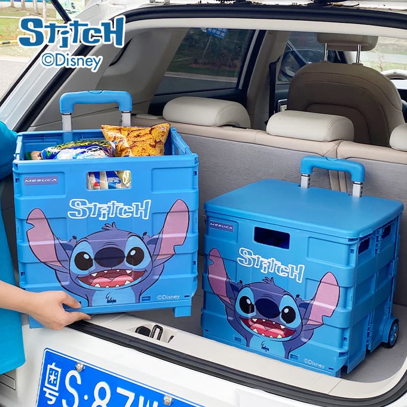Stitch caixa de armazenamento de tronco de carro multifuncional caixa de carrinho ao ar livre supermercado caixa de arma