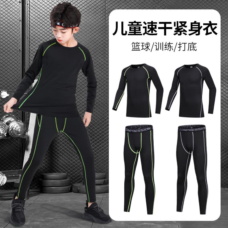 Uniforme de basquete meninos treinamento de secagem rápida Basewear collants futebol esportes terno crianças colete de m