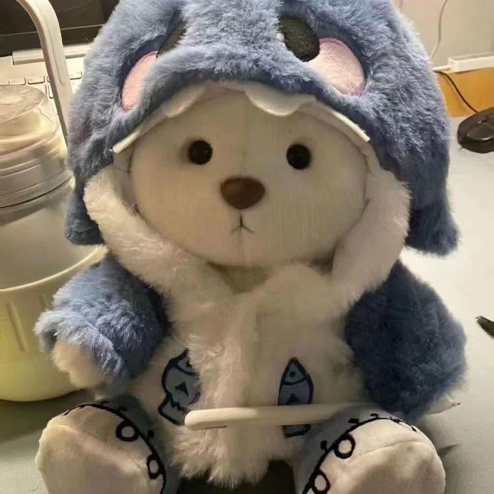 30cm tubarão urso cross-dressing boneca com capuz de pelúcia cross-dressing boneca Lena urso roupas removíveis