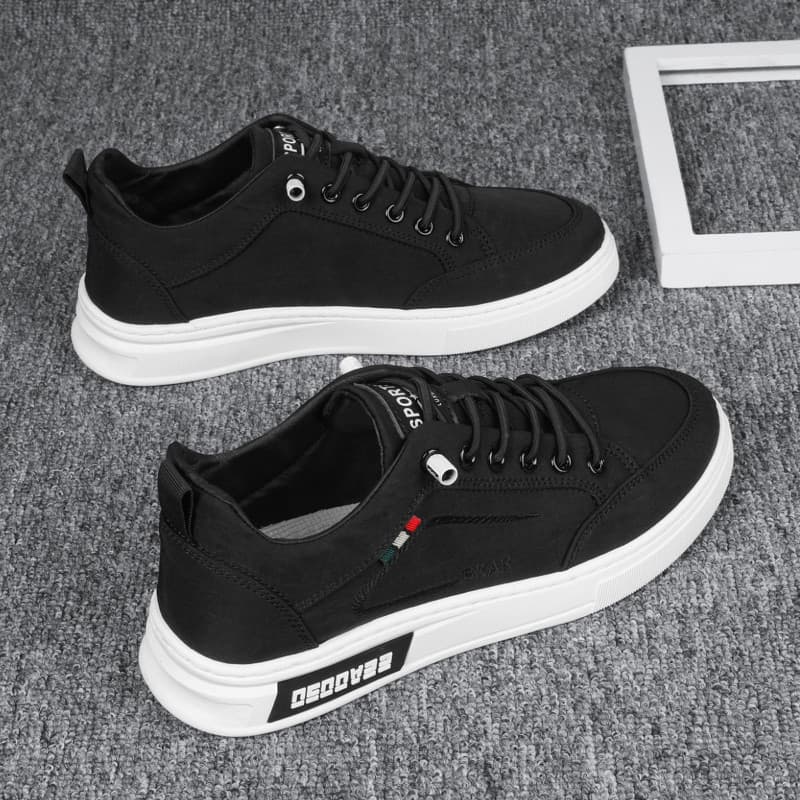 Sapatos masculinos de trabalho verão preto sapatos de lona sola macia antiderrapante All-Match masculino deslizamento-On