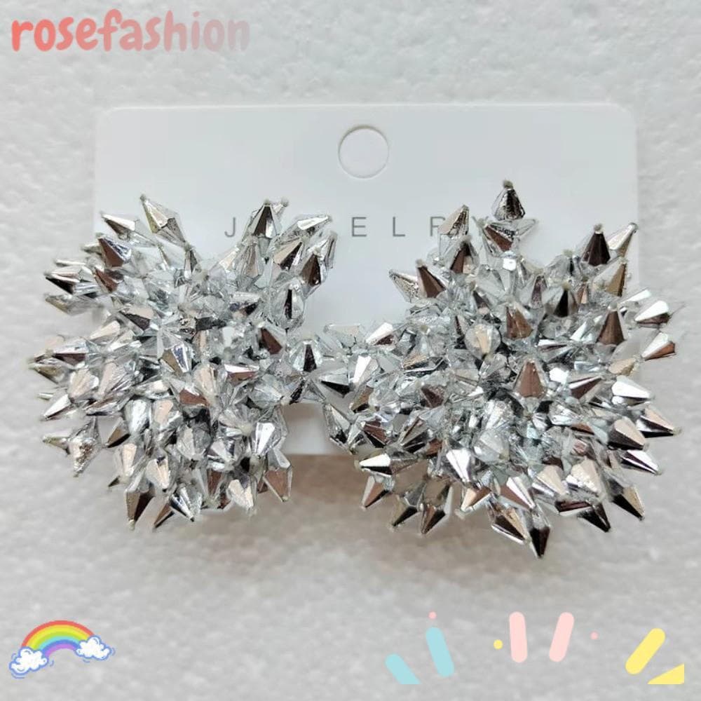 ROSEFASHION 1 Par De Brincos De Borla De Flores , Exagerados De Joias De Orelha , Plástico De Alta Qualidade