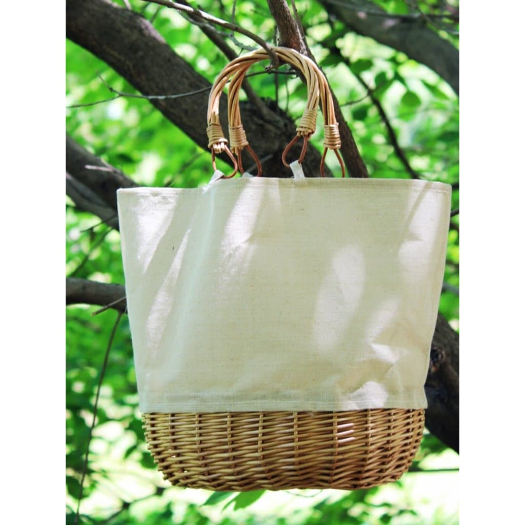 Novo japonês coreano ins saco de palha palha palha linho costura saco Rattan portátil saco de lona tecido portátil