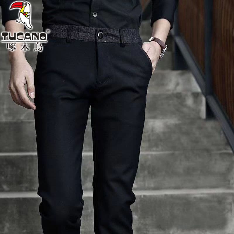 Woodpecker primavera outono calças casuais calças de negócios masculinas fino-ajuste profissional Formal Wear calças mag