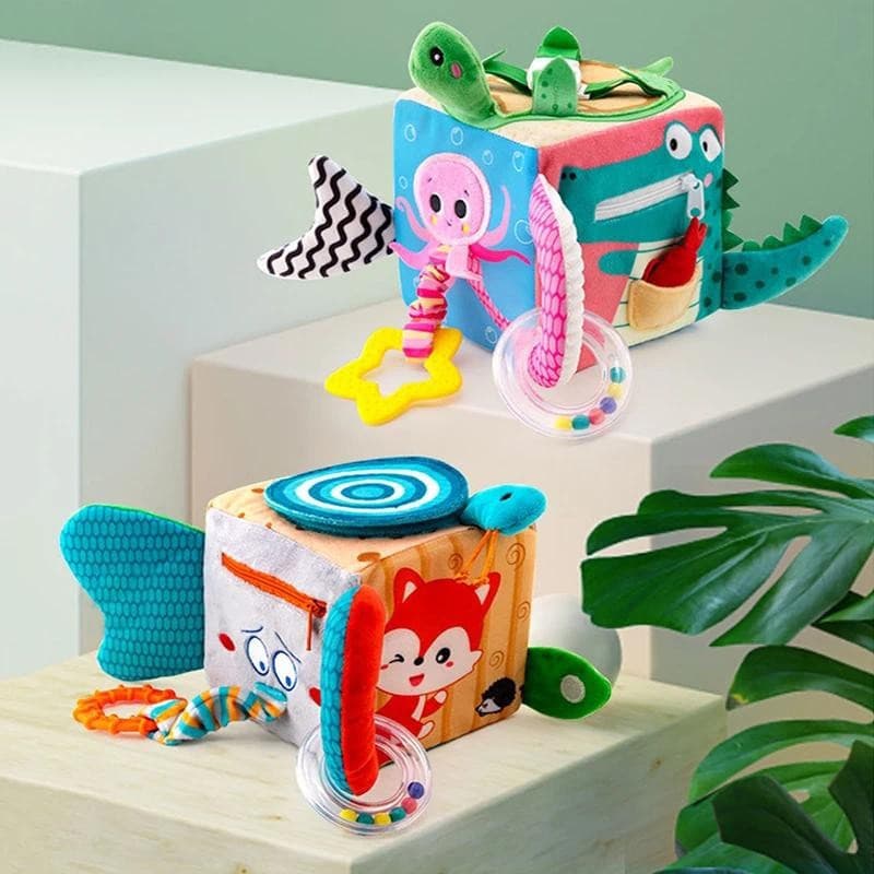 6 Lados Atividade Cubo Brinquedo Berço Carrinho Pendurado Brinquedos Macio Bebê Pelúcia Chocalhos