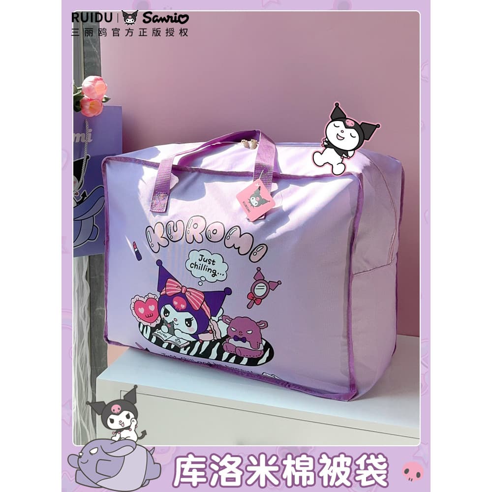 Saco de armazenamento de colcha de jardim de infância Kuromi crianças escola Oxford pano mochila colcha arrumado saco