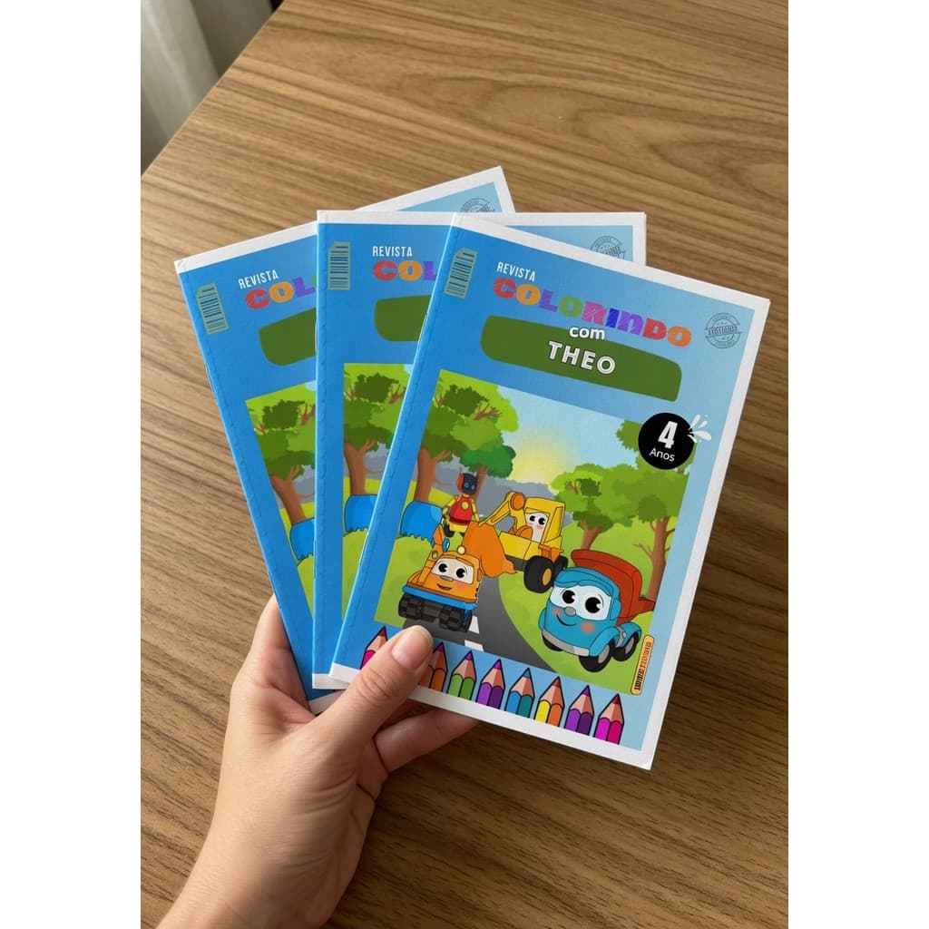 Kit Revistinha Livro de Colorir Infantil Kit Festa Lembrancinha Prenda PERSONALIZADO - Léo o caminhão revista livrinho