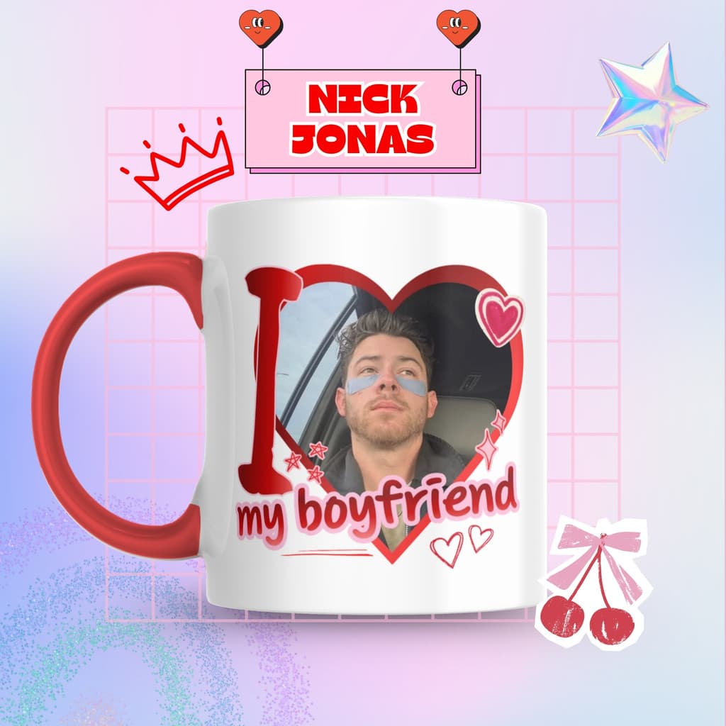 Caneca Xicara Porcelana 325ml Nick Jonas Brothers Fã Personalizada Presente Decoração Casa