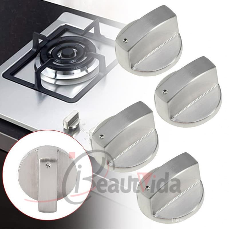 Unilayan 4 Unidades Botões De Controle De Fogão 6 Mm Botão A Gás Interruptor De Queimador De Alcance De Metal Substituiç