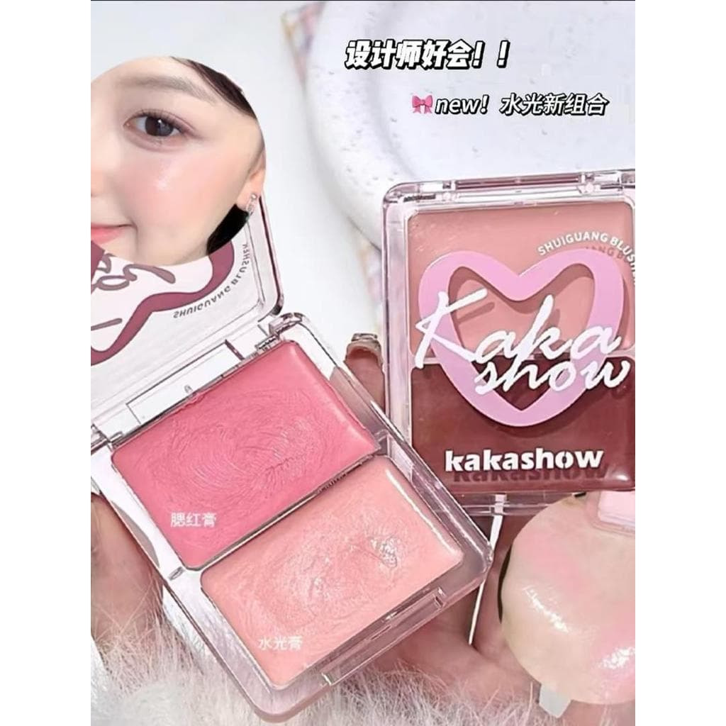 Kakashow brilho de água Blush creme alto brilho translúcido água brilhante pele leve fino não pesado desejo puro recomen