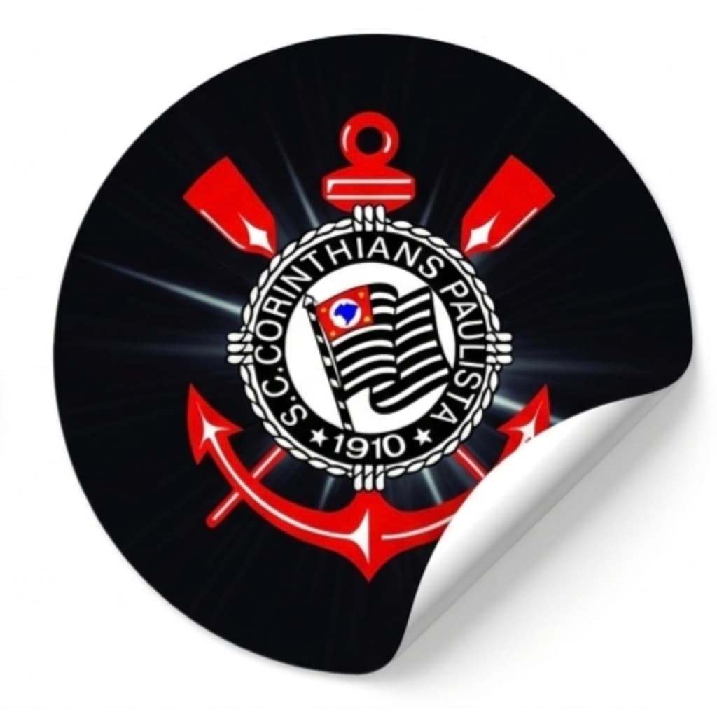 Adesivos Time Corinthians Futebol 3cm 4cm 5cm 3
