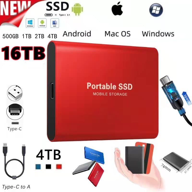 SSD Portátil Eficiente USB3.1 Disco Rígido Externo Durável De Alto Desempenho De Custo 1 Tb 2 16 Para Telefone Desktop M