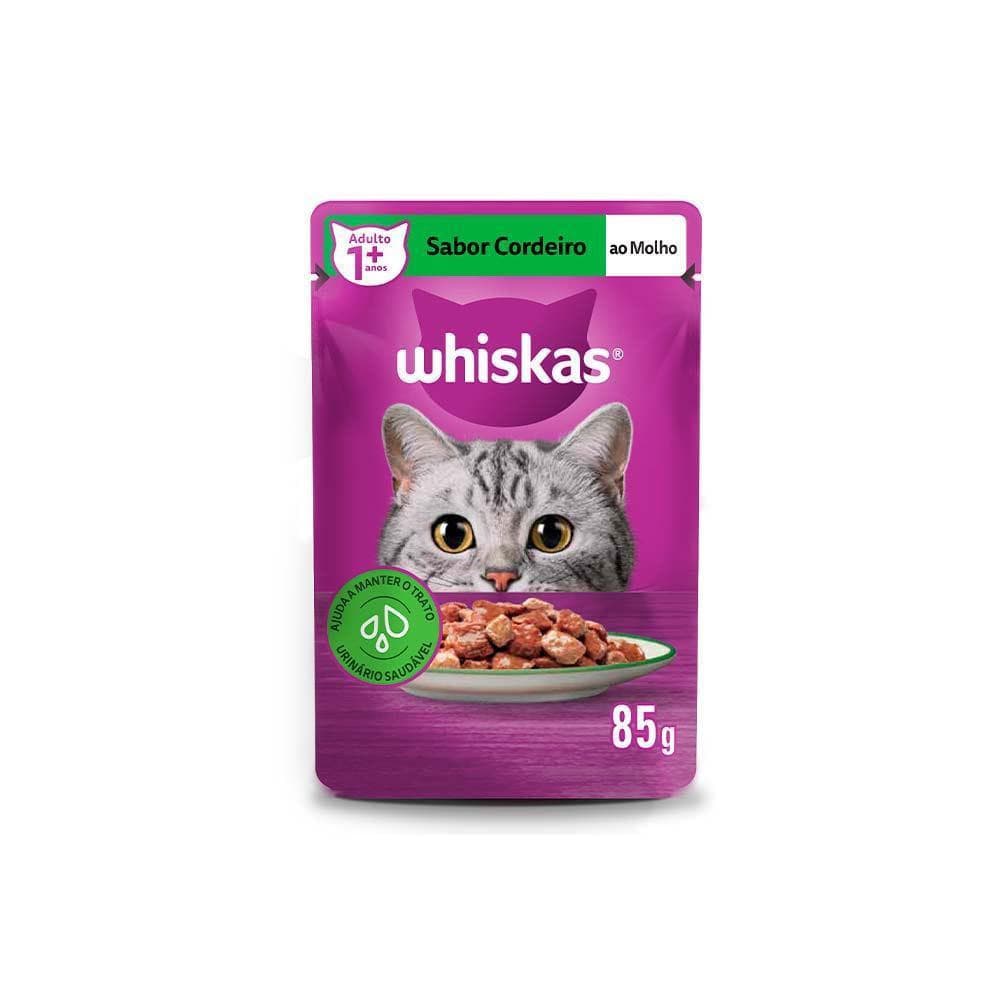 Ração Úmida Whiskas Sachê Cordeiro ao Molho para Gatos Adultos 85 g