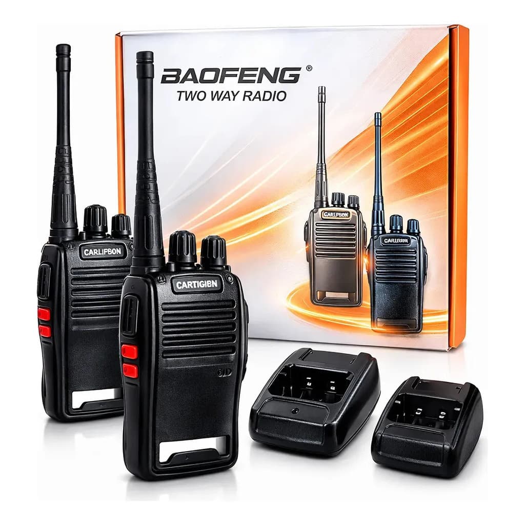 Kit 2 Rádios Comunicadores Baofeng BF-777S Bivolt 16 Canais Alcance 6km Homologado Anatel