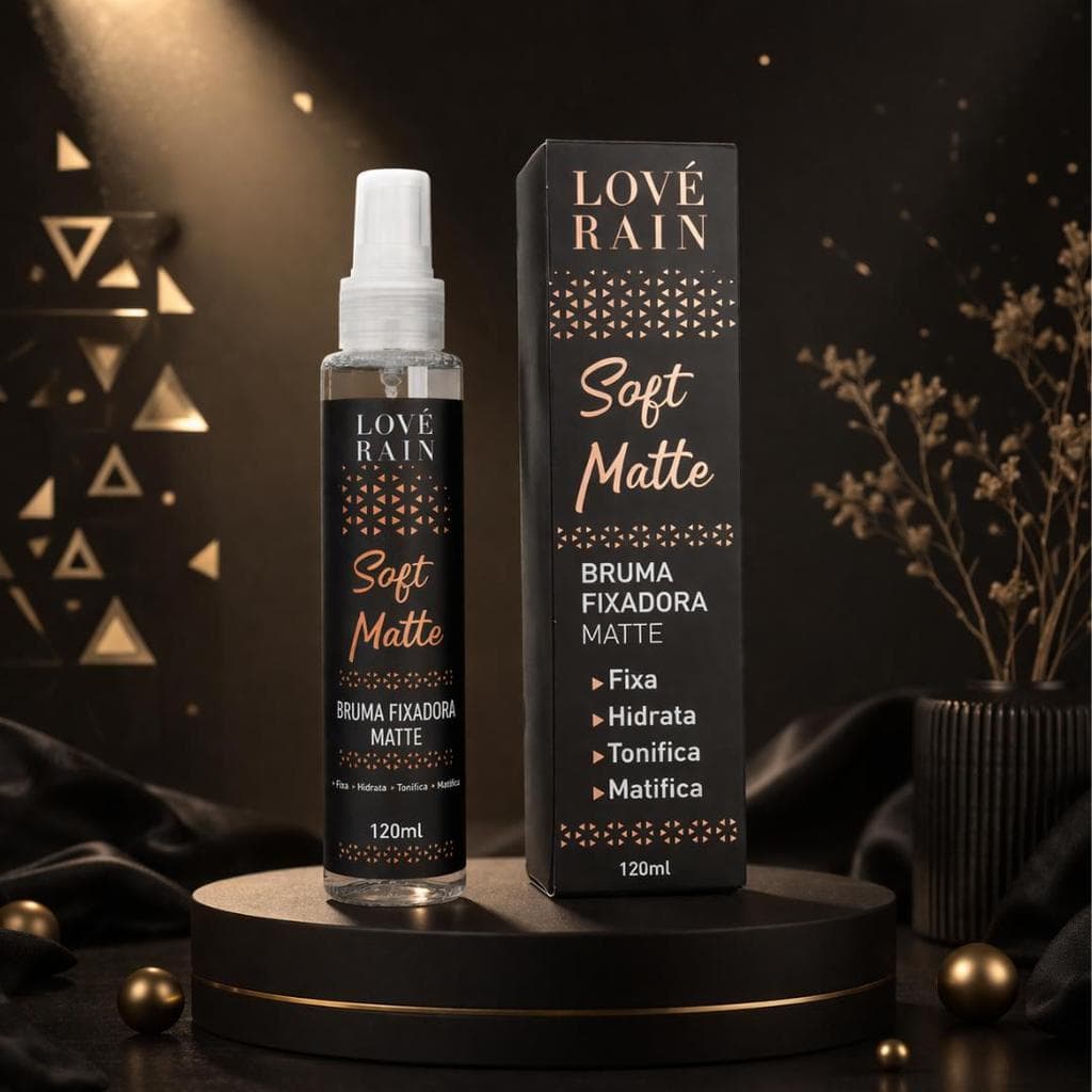 Bruma Fixadora De Maquiagem Fixação Longa Glow Matte Spray Facial Matte Controle De Oleosidade Lové Rain Cosméticos