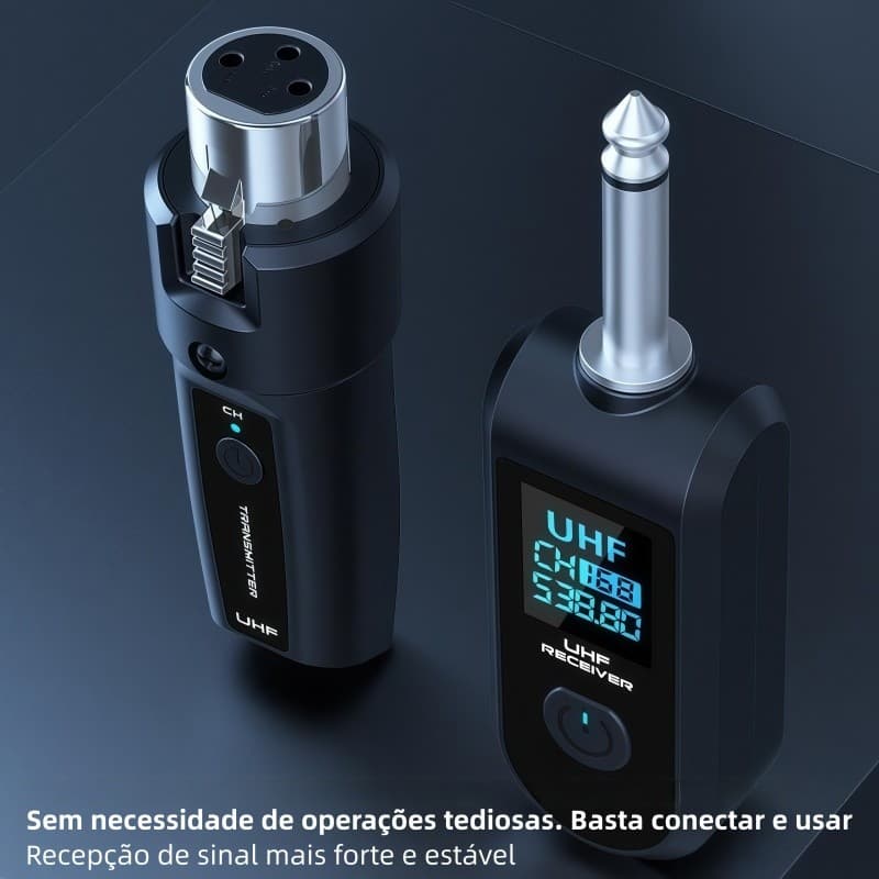 Transmissor E Receptor Sem Fio XLR Para Microfone Dinâmico E Mixer