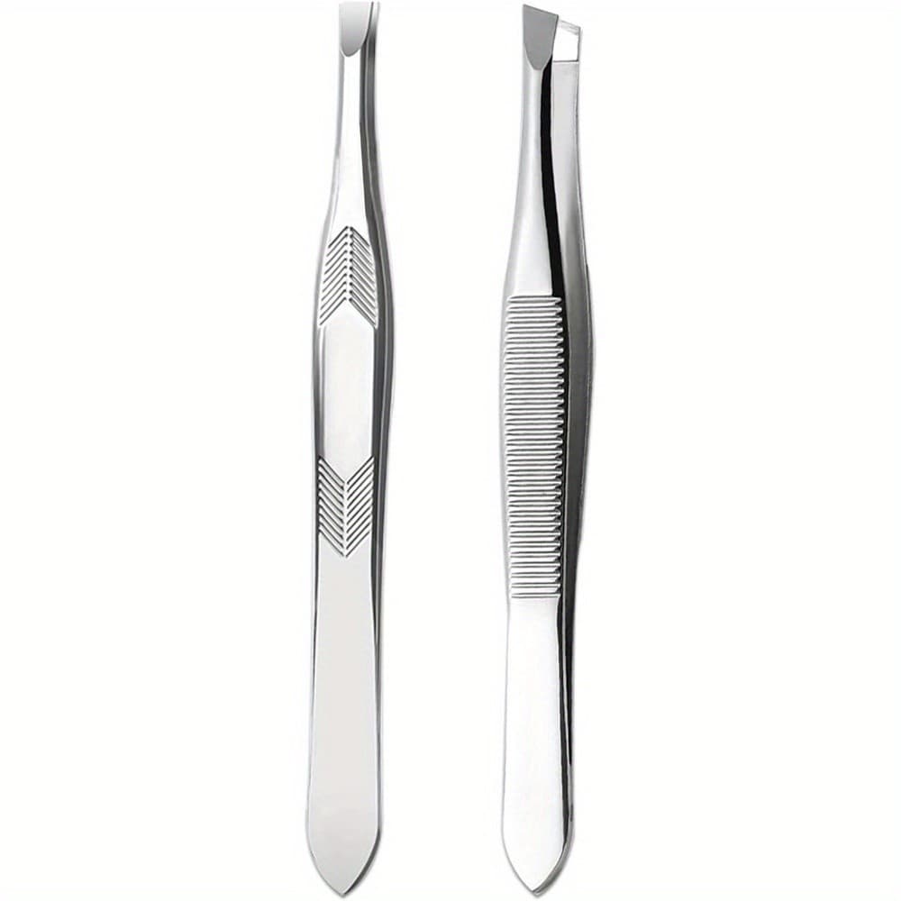 2 Unidades De Pinças De Aço Inoxidável Para Cabelos Faciais Femininos