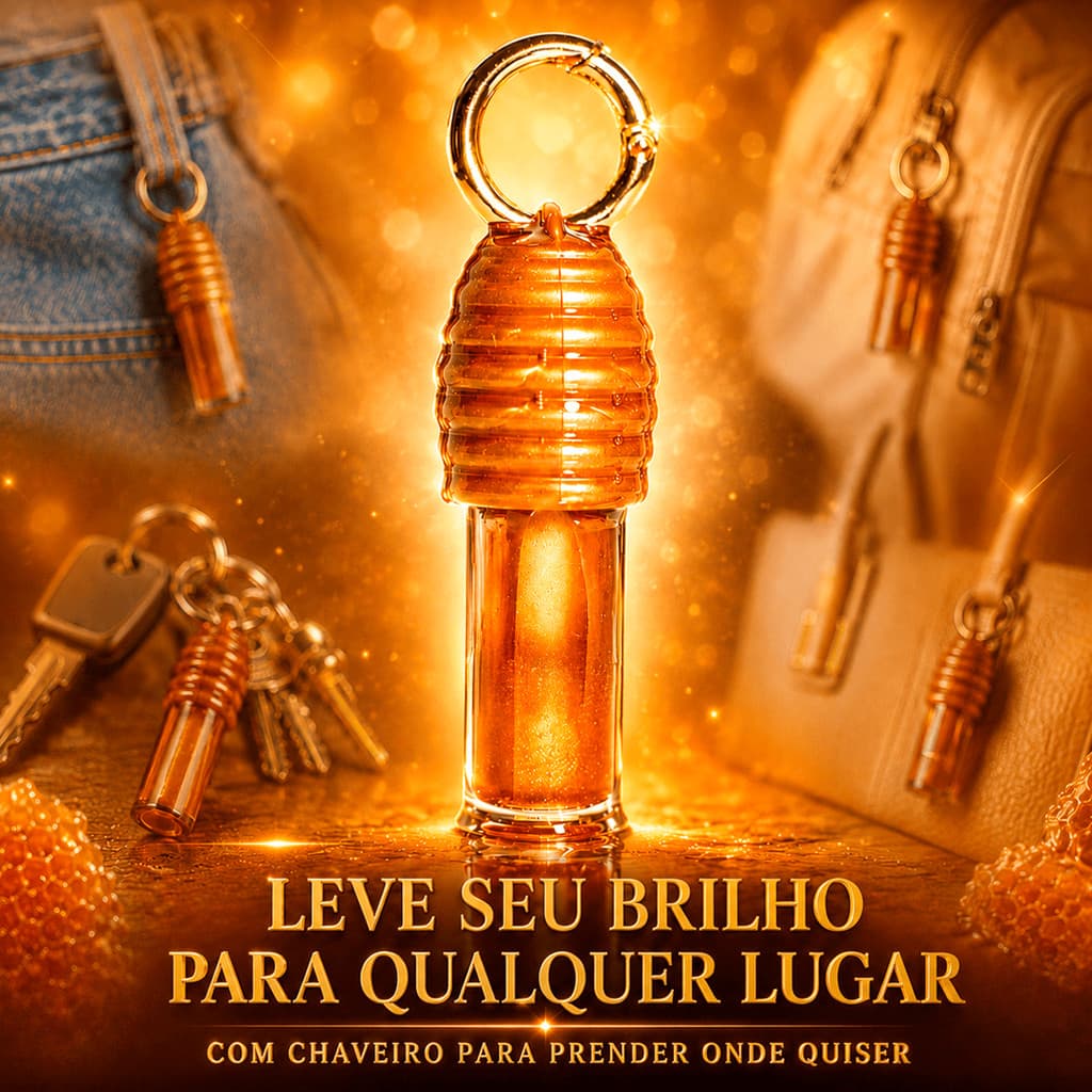 Gloss Mel com Chaveiro para Bolsa Mochila e Chaves Lábios Hidratados e Radiantes