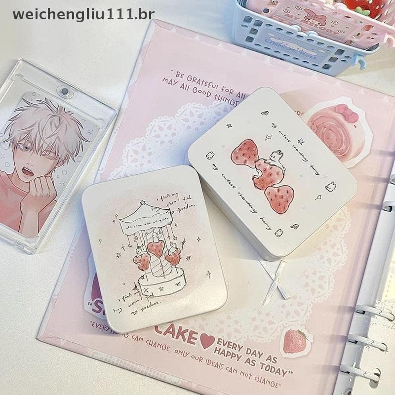 # weicheng Kawaii Cartoon Bunny Storgae Caixa Vazia Kpop Photocards Organizador De Mesa Clipe De Cabelo Portátil Estojo