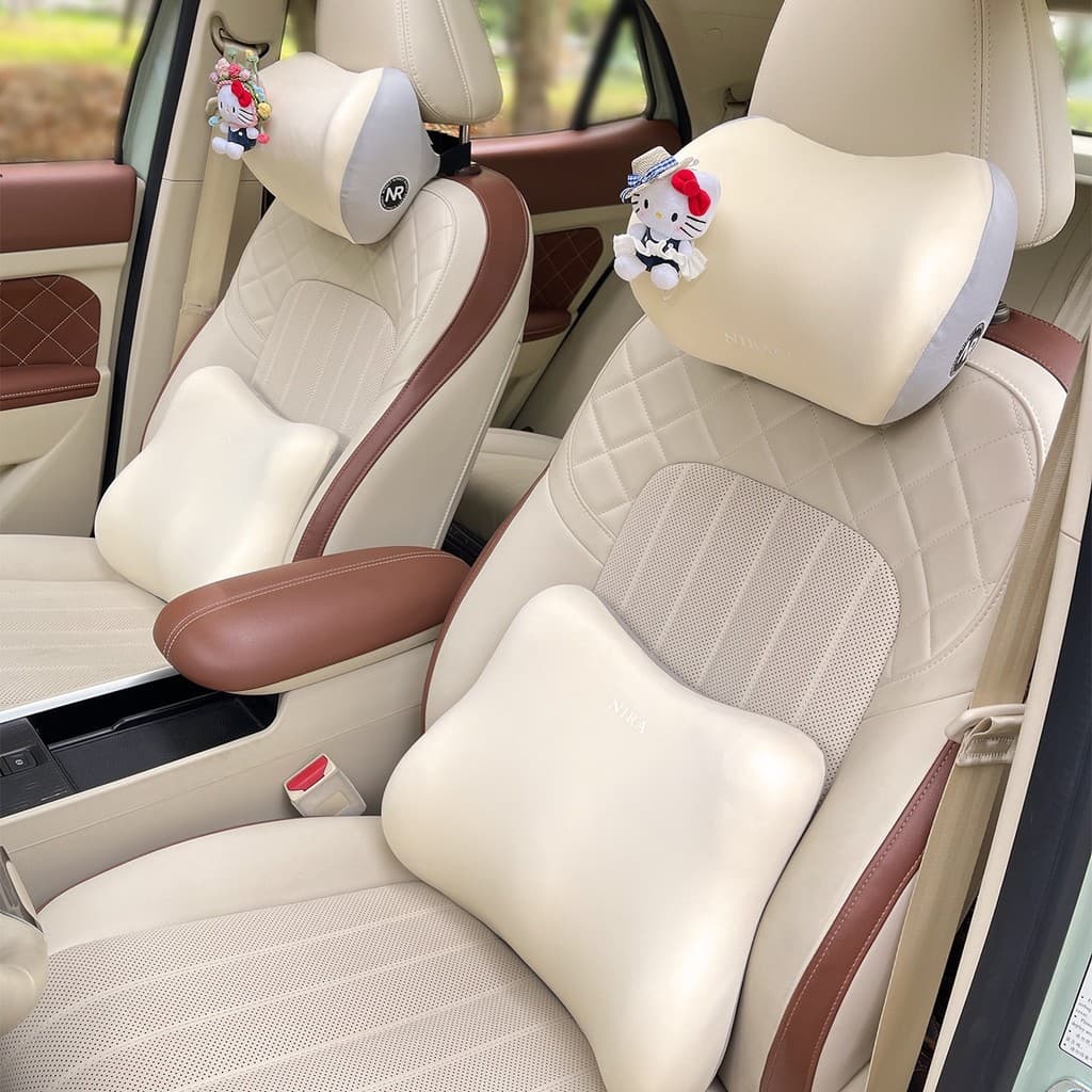 2025 novo estilo gatinho bonito encosto de cabeça do carro Interior do carro travesseiro pescoço espuma memória apoio lo