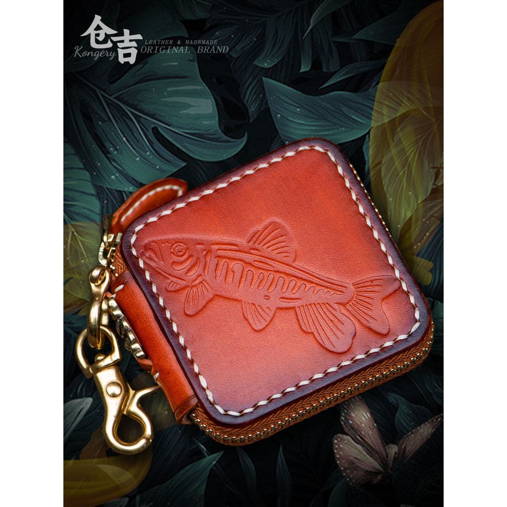 Micro coisas isca Must-Buy artesanal Cangji isca saco de armazenamento de couro mosca cavalo boca peixe tira branca flux