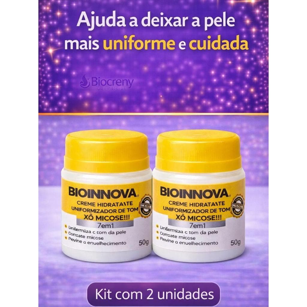 Kit 2 Unidades Creme Hidratante 7 em 1 Bioinnova | Ajuda na aparência uniforme e pele mais cuidada