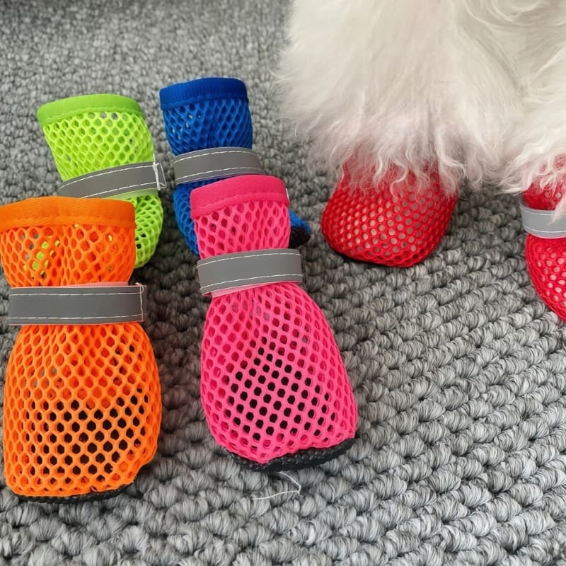 Hi * 4 Pacotes Sapatos Respirável Para Cães Estimação, Verão Ar