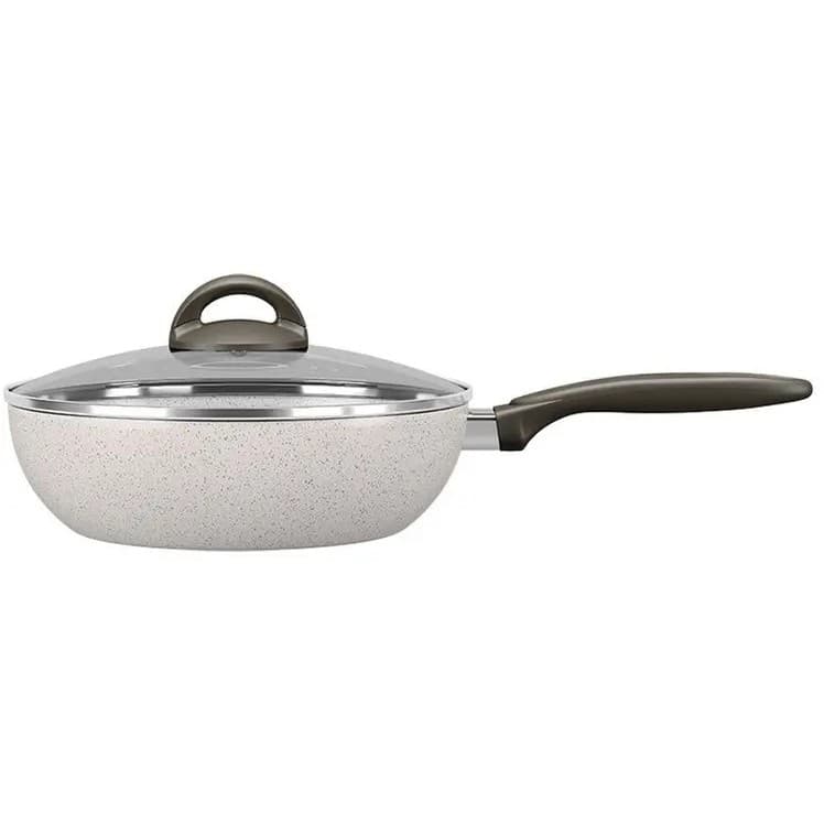 Panela Wok Antiaderente Brinox 24 cm Suprema Vanilla – Cozinhe Mais Rápido e Sem Grudar