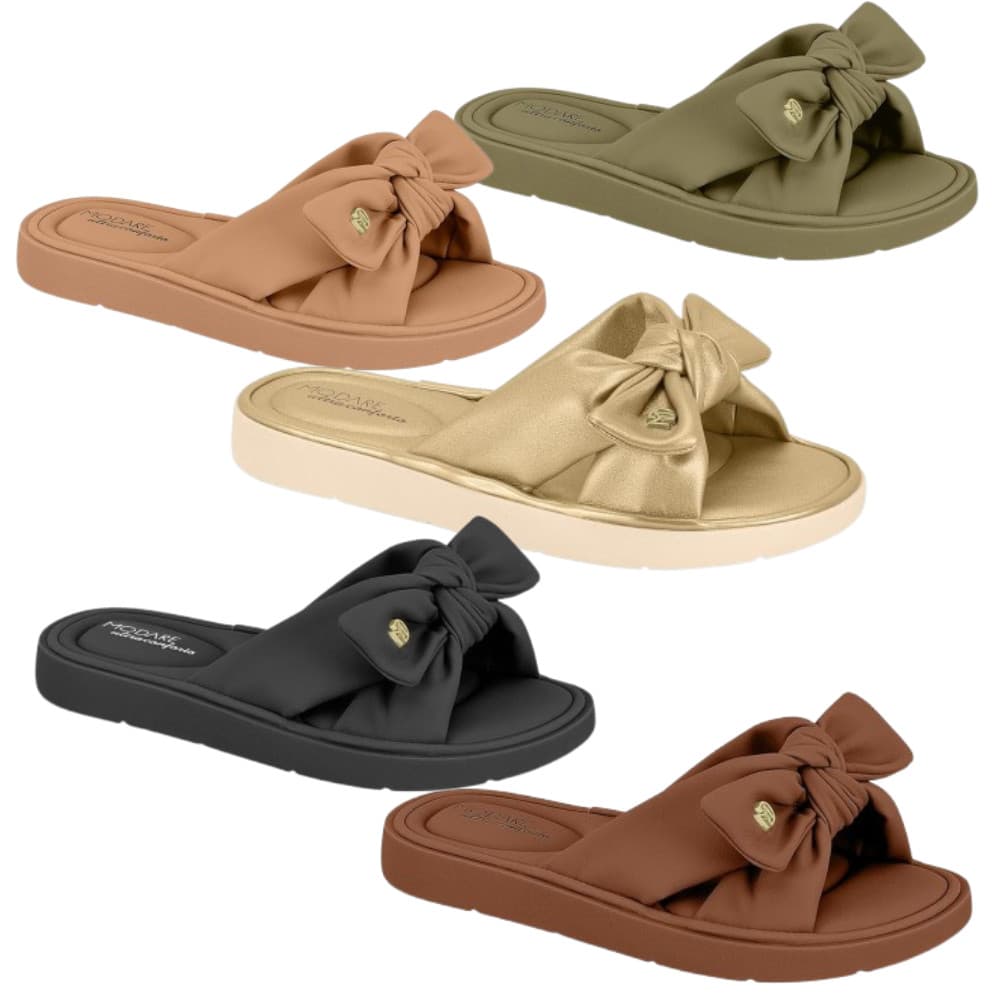 Sandália Modare Ultraconforto Laço Feminino Conforto Acolchoado Macio Leve Chinelo Tamanco