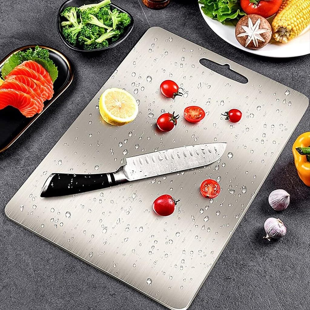 Tábua De Corte Carne Legumes Inox Cozinha Churrasco Grande Pequena
