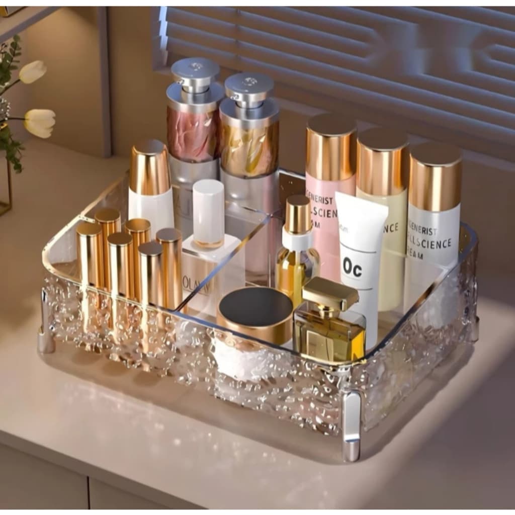 Caixa de armazenamento Acrílico Organizador de Maquiagem Cosméticos Perfumes Cesto Transparente Luxo