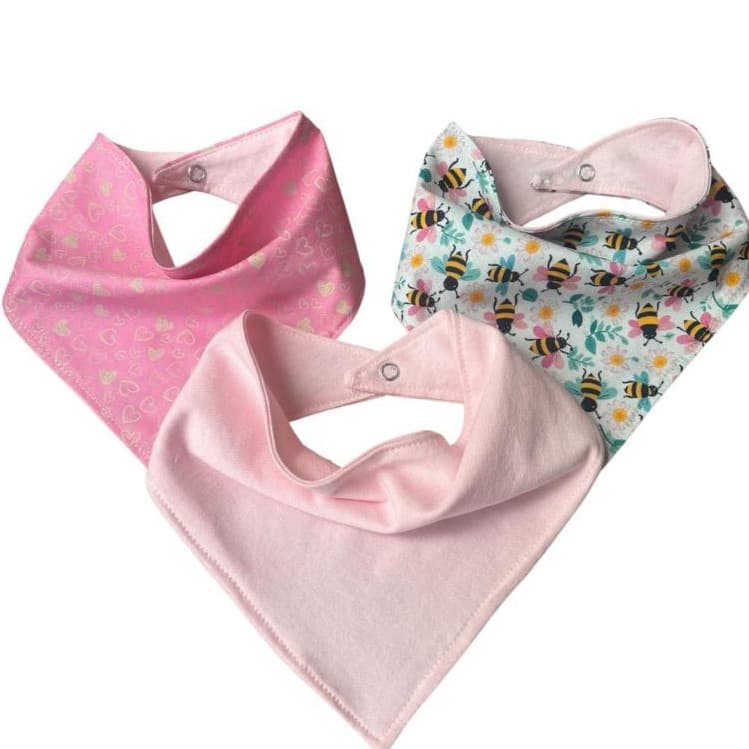 KIT BABADOR BANDANA DUPLA FACE MACIO 100% ALGODÃO COM 3 E 6 UNIDADES