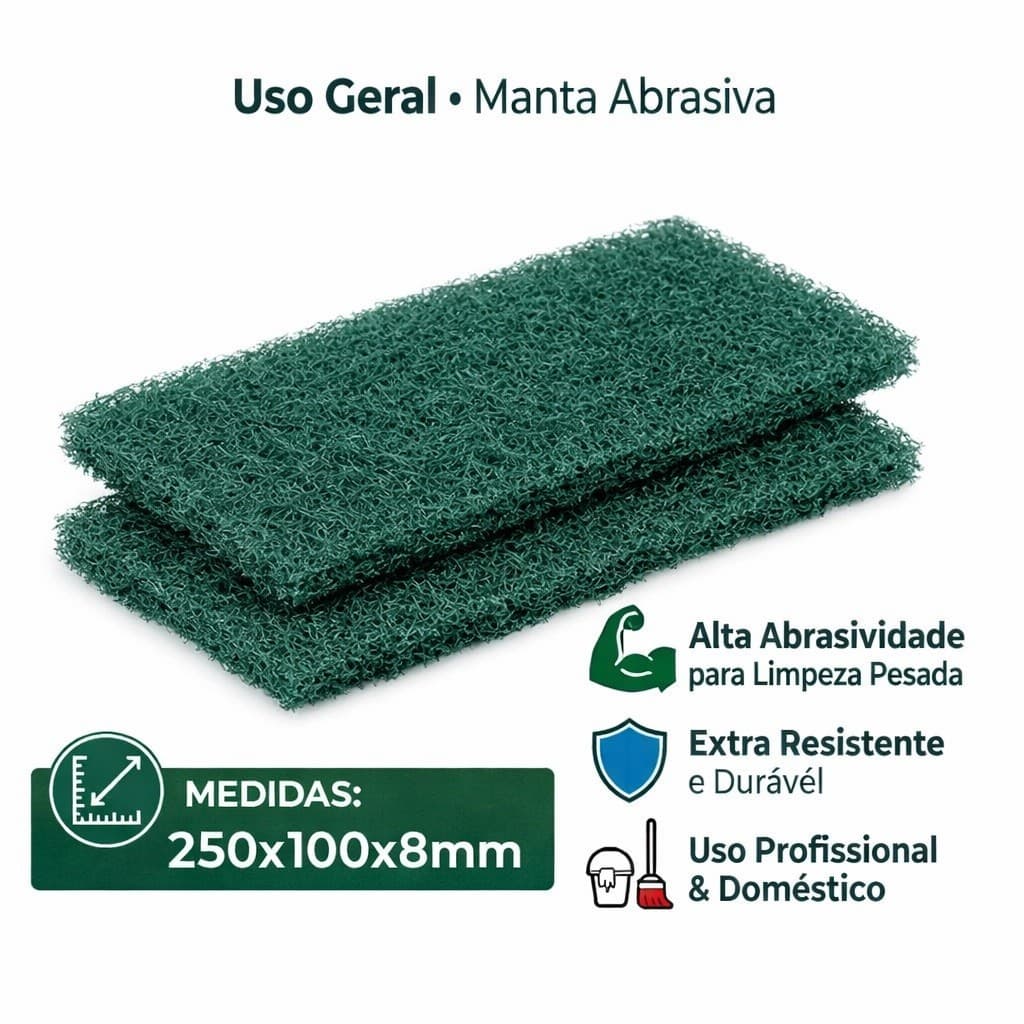 FIBRA DE LIMPEZA PESADA USO GERAL PROFISSIONAL VERDE 10x25CM