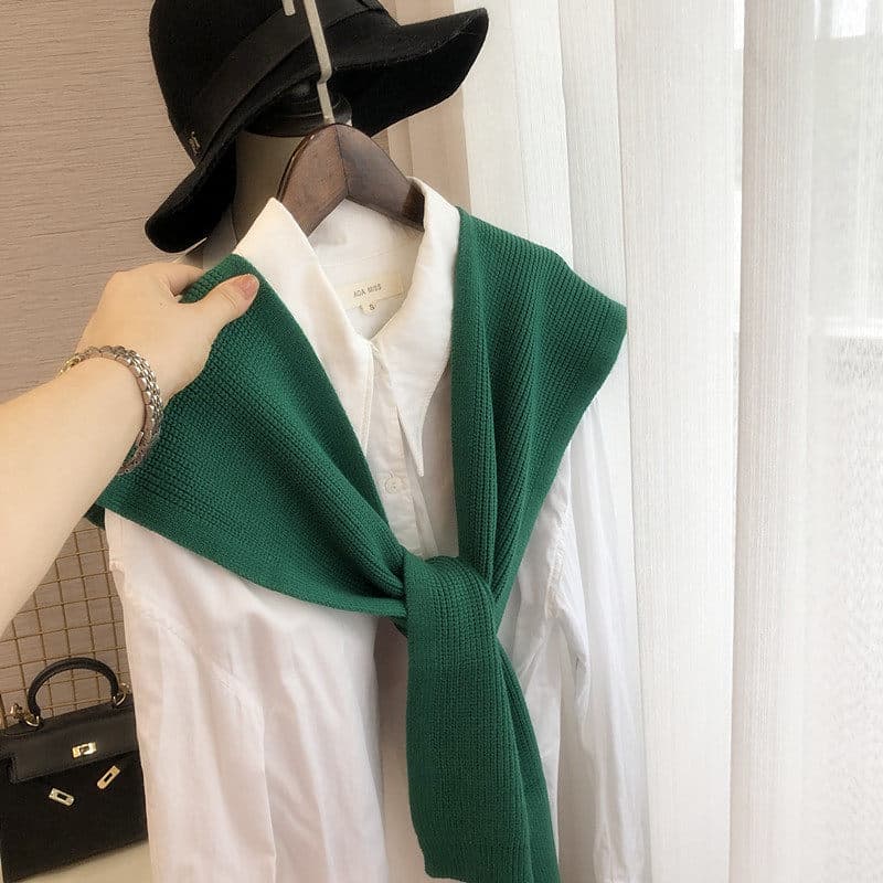 Estilo coreano cor sólida cachecol quente 2023 outono inverno novo estilo babador feminino ar condicionado quarto almofa