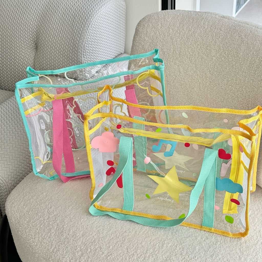 Novo estilo natação banho praia saco de geléia transparente leve verão viagem grande capacidade armazenamento PVC um omb