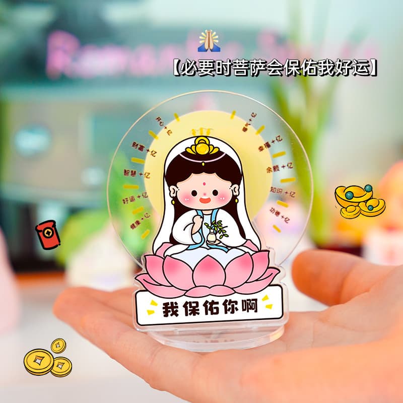 Deus da riqueza Desktop pequenos ornamentos acrílico suporte fortuna inspirador boa sorte escritório sala de estar nova
