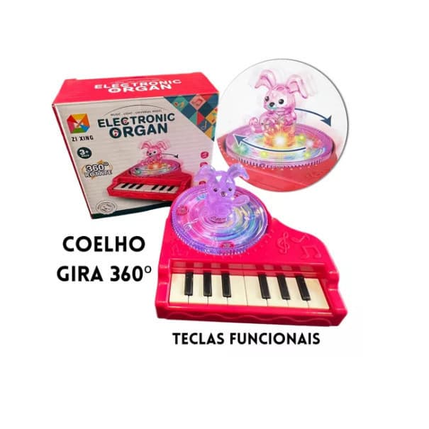 Brinquedo Mini Teclado Piano Musical Infantil Bate E Volta Luz E Som