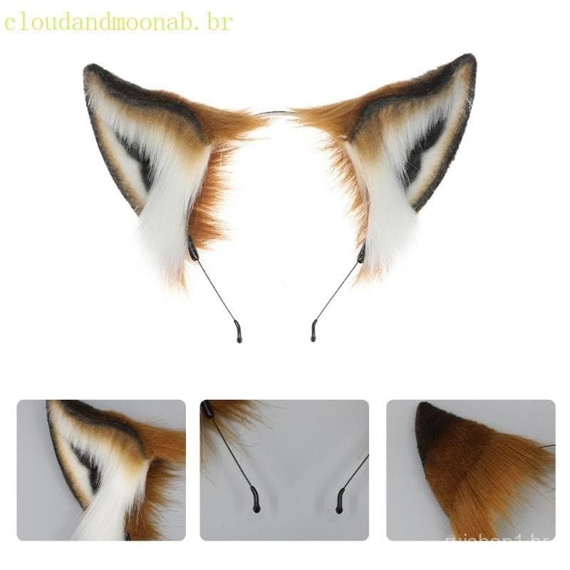 CLO Orelhas Raposas Peludas , Gatos , Meninas , Cosplays , Acessórios Para Cabelo , Orelha Fofo