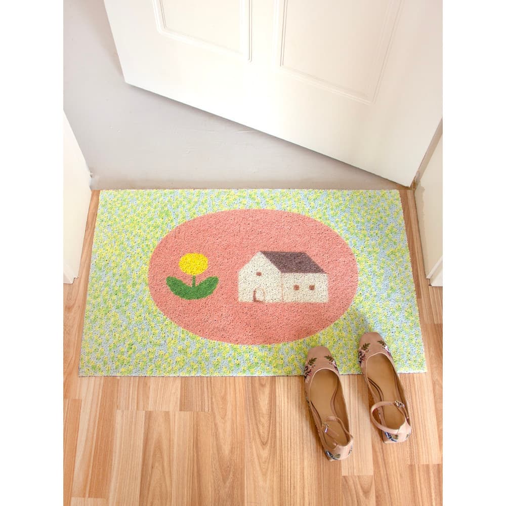Ins estilo dos desenhos animados Animal entrada tapete de seda anel doméstico bonito entrada pé tapete Foyer porta esfre