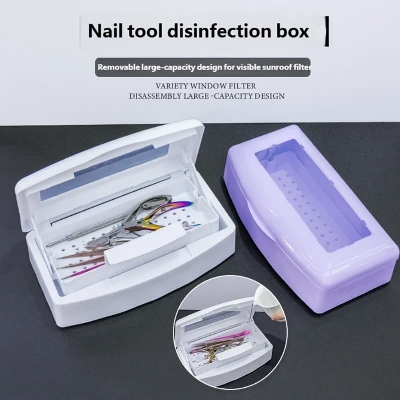 bonjour Caixa Esterilizadora De Ferramentas Para Unhas , Plástico Portátil , Luz , Desinfetante , Cuidados Com As De Lim