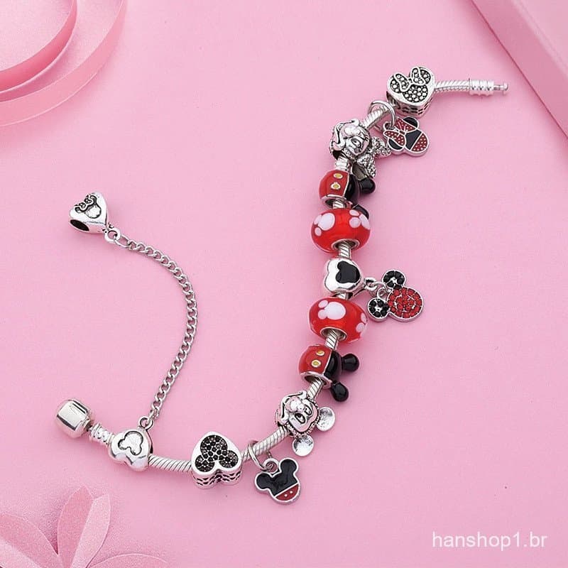 ade Com Esmalte Mickey Minnie Pingente/Cristal/Presente Da Moda Feriado Aniversário