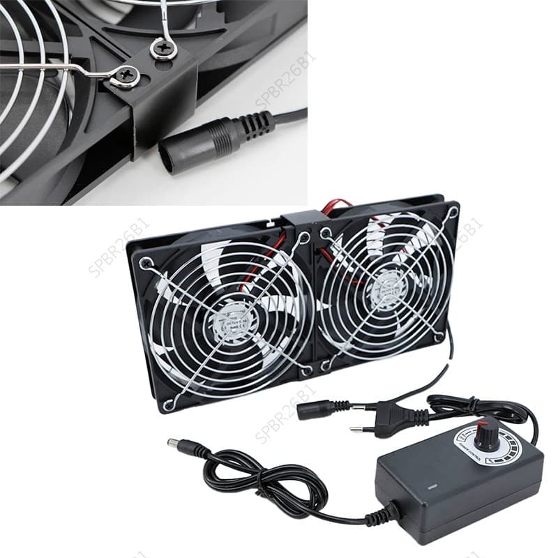 120MM 2 Ventiladores Conjunto 12V Btc Máquina De Mineração Estação De Trabalho Gabinete Servidor Caso Sistema Refrigeraç
