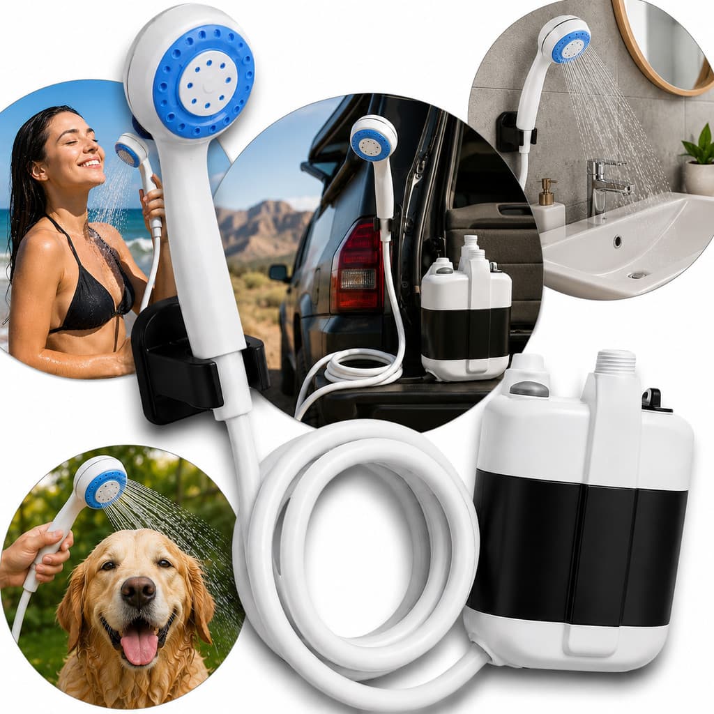 Chuveiro Portátil Recarregável Camping Ducha À Prova D'água USB Portátil Outdoor Sobrevivência E Lazer