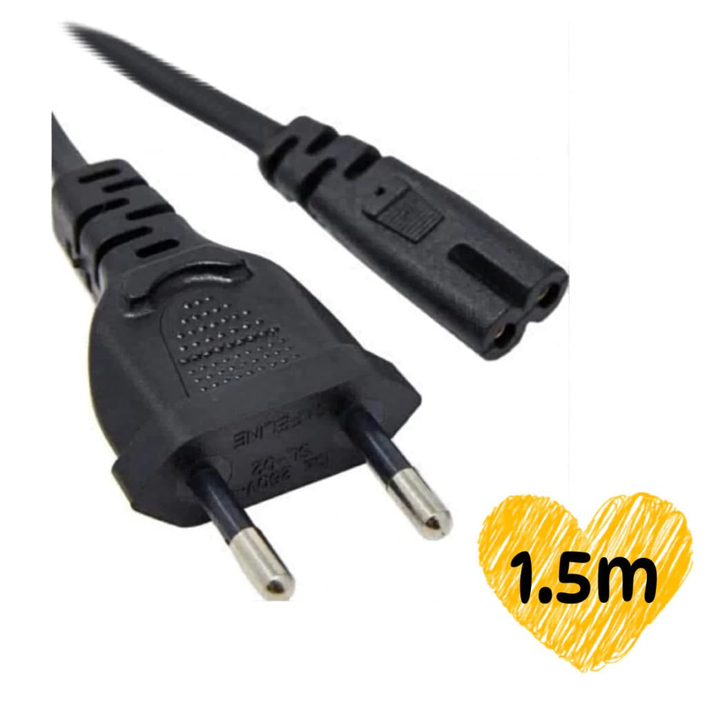 Cabo De Força Energia 2 Pinos pra caixa de som Ps2 Ps3 Ps4 Notebook 1,8m