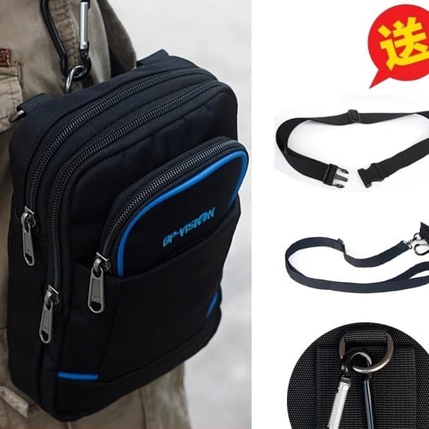 Multifuncional ao ar livre usar cinto saco estilo Vertical 20cm 27cm Tablet grande telefone móvel Cross-corpo ombro pequ