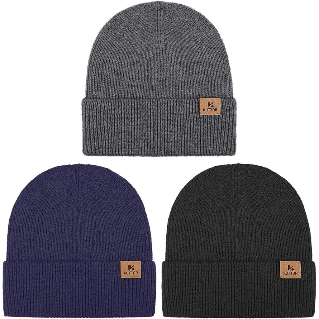 Gorros de malha grossa para homens e mulheres, gorros de inverno.