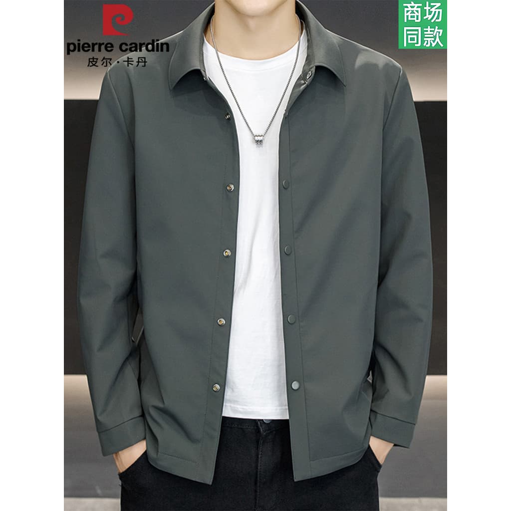 Pierre Cardan Lapela Simples Negócios Jaqueta Casual Masculina Primavera Outono Jaqueta Solta All-Match Top