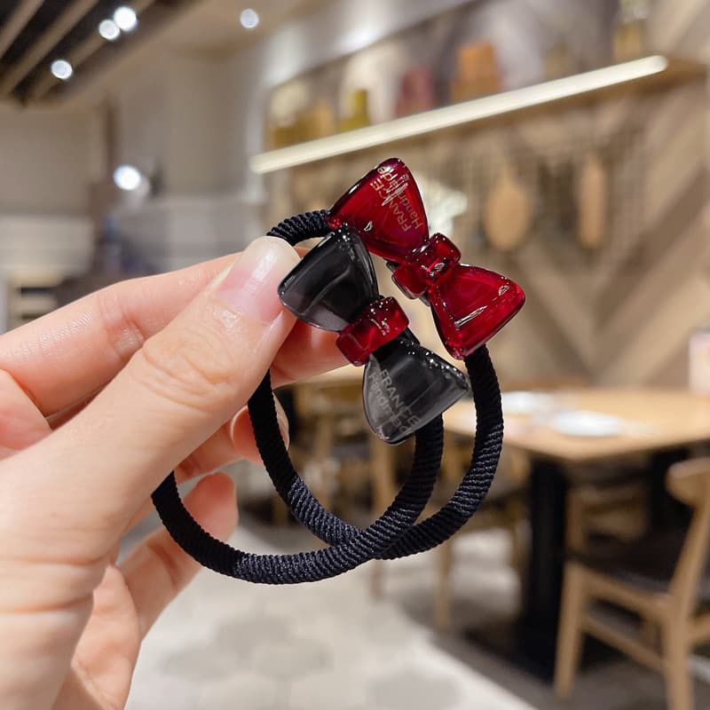 Coreano coreano vinho vermelho acrílico laço de cabelo laço de cabelo laço de cabeça efeito geléia acessórios para o cab