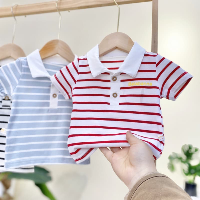 Camisa polo de algodão puro para bebê menino roupas infantis lapela de manga curta verão 1-3 anos de idade criança médio
