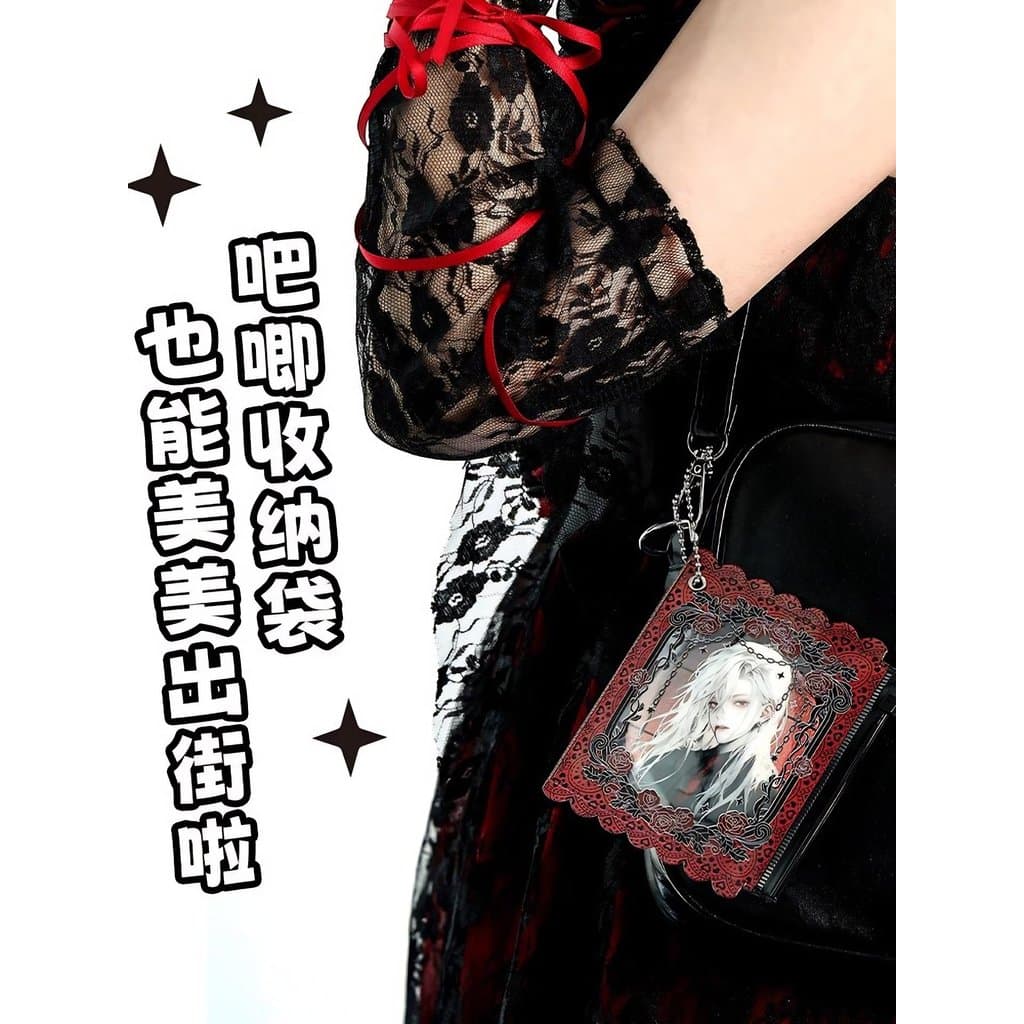 Rose Tour PVC barra Chirp saco preto vermelho vale dor saco pequeno pingente crachá armazenamento Display vale capa prot